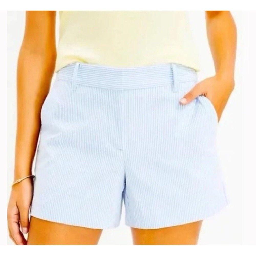 NEW Ann Taylor LOFT Women's Riviera Shorts Seersucker Striped Stretch Coastal 18